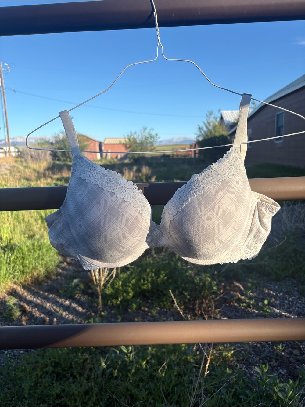 Victoria's Secret Light Gray Lace-Trim T-Shirt Bra